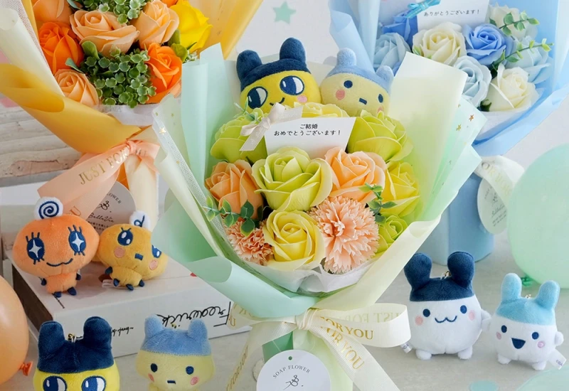 たまごっち ニコぬい ソープフラワーブーケ