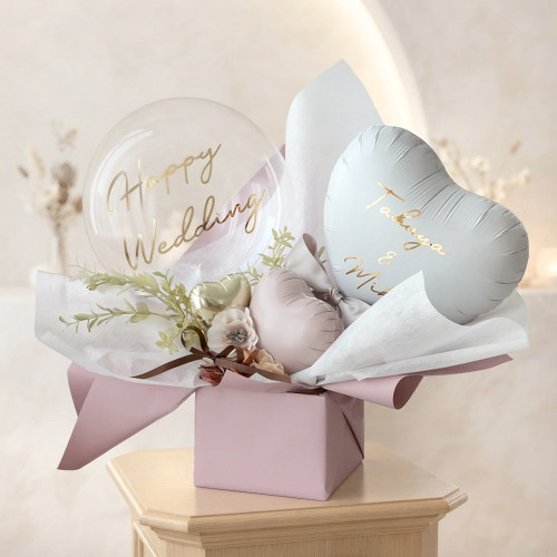 電報 結婚式 祝電 ハートバルーンアレンジ Eclat -エクラ-