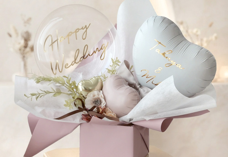 電報 結婚式 祝電 ハートバルーンアレンジ Eclat -エクラ-