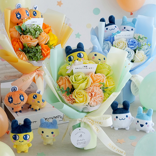 たまごっちニコぬいソープフラワーブーケ