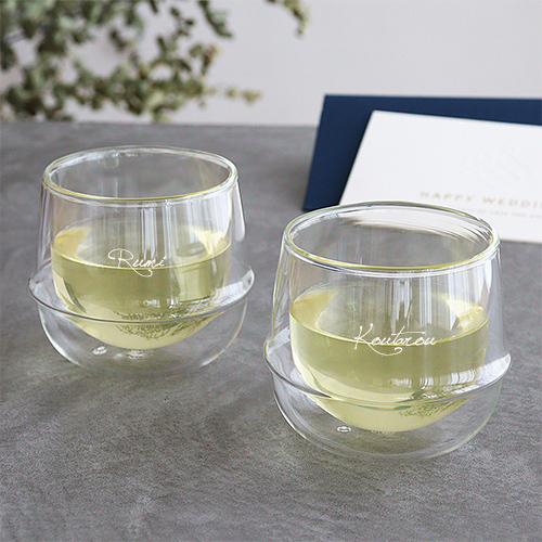 【結婚式 電報 ギフト】KRONOSダブルウォール ワイングラスペアセット