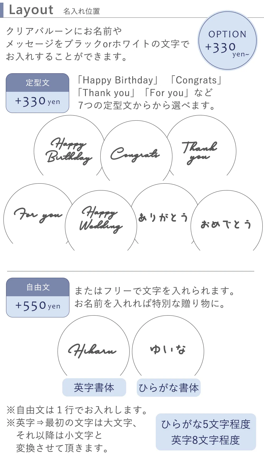 クリアバルーン名入れ