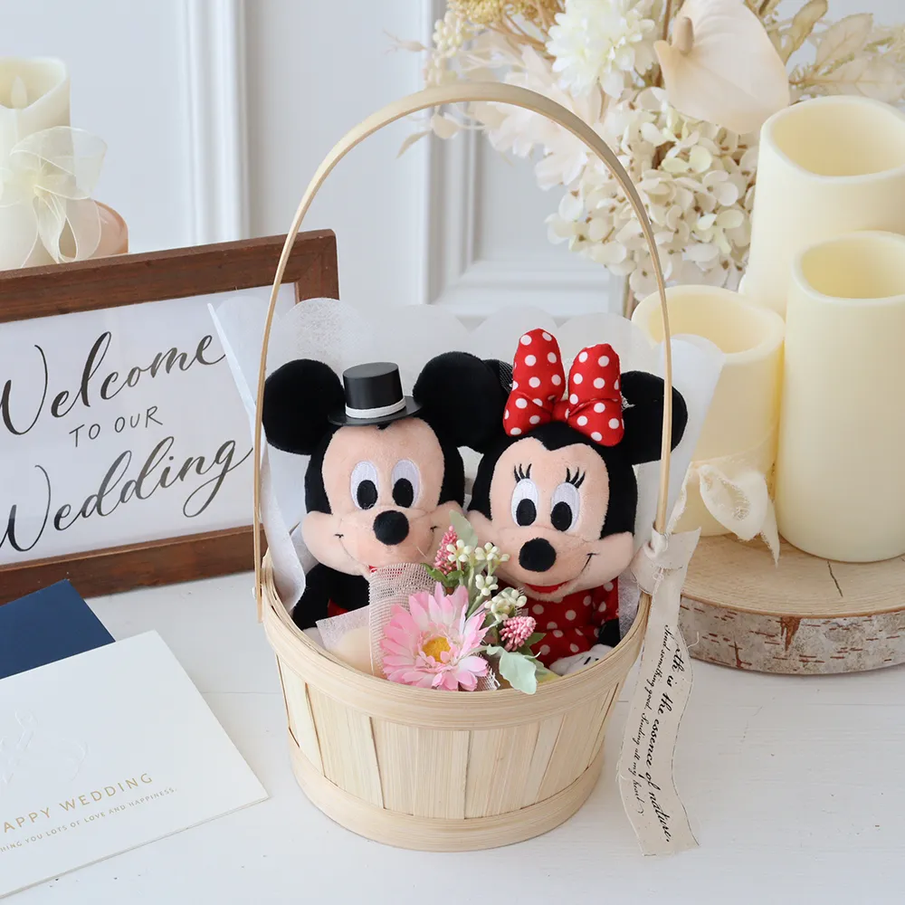 【結婚式 電報 ギフト】ディズニー ミッキー ミニー ウェディングドール バスケット