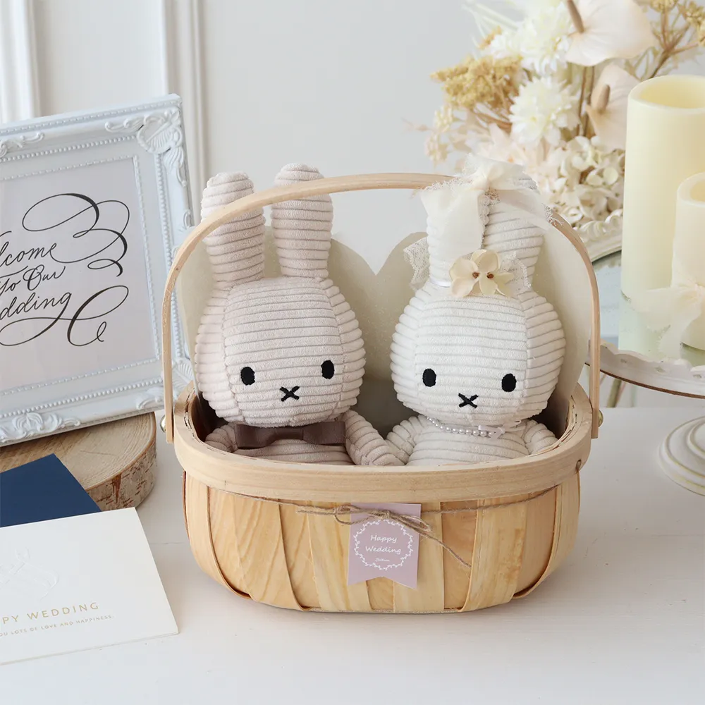 【結婚式 電報 ギフト】コーデュロイミッフィーウェディングバスケット
